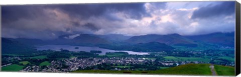 Framed Storm Clouds Over A Landscape, Keswick, Derwent Water, Lake District, Cumbria, England, United Kingdom Print