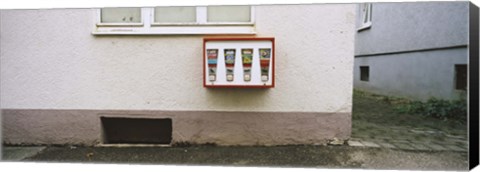 Framed Candy vending machine on the wall, Stuttgart, Baden-Wurttemberg, Germany Print