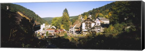 Framed High Angle View Of A Town, Triberg Im Schwarzwald, Black Forest, Baden-Wurttemberg, Germany Print