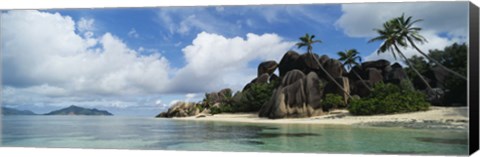 Framed Rock Formations on Anse Source D&#39;argent Beach, La Digue Island, Seychelles Print