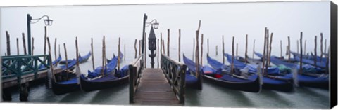 Framed Gondolas on the Water, Grand Canal, Venice, Italy Print