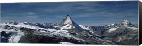 Framed Snow on mountains, Matterhorn, Valais, Switzerland Print