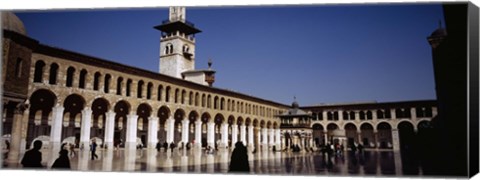 Framed Group of people walking in the courtyard of a mosque, Umayyad Mosque, Damascus, Syria Print