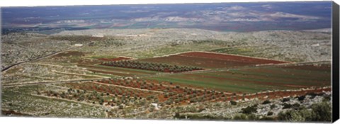 Framed Panoramic view of a landscape, Aleppo, Syria Print