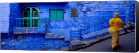 Framed Rear view of a woman walking on the street, Jodhpur, Rajasthan, India Print