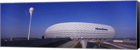 Framed Soccer stadium in a city, Allianz Arena, Munich, Bavaria, Germany Print