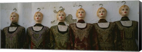 Framed Group of mannequins in a market stall, Tripoli, Libya Print