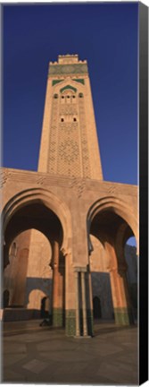 Framed Low angle view of the tower of a mosque, Hassan II Mosque, Casablanca, Morocco Print