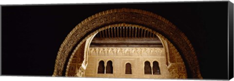 Framed Close-up of an arch, Court Of Lions, Alhambra, Granada, Andalusia, Spain Print