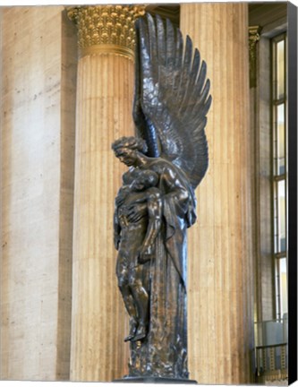 Framed Close-up of a war memorial statue at a railroad station, 30th Street Station, Philadelphia, Pennsylvania, USA Print