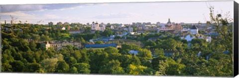 Framed High angle view of a city, Vilnius, Trakai, Lithuania Print