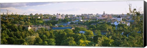 Framed High angle view of a city, Vilnius, Trakai, Lithuania Print