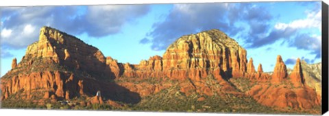 Framed Chapel on rock formations, Chapel Of The Holy Cross, Sedona, Arizona, USA Print