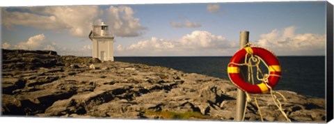 Framed Lighthouse on a landscape, Blackhead Lighthouse, The Burren, County Clare, Republic Of Ireland Print