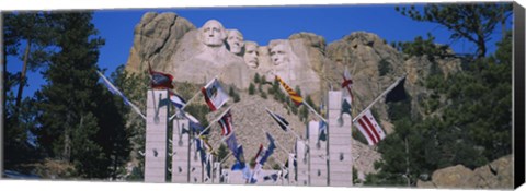 Framed Statues on a mountain, Mt Rushmore, Mt Rushmore National Memorial, South Dakota, USA Print