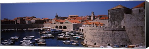 Framed High angle view of boats at a port, Old port, Dubrovnik, Croatia Print