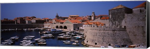Framed High angle view of boats at a port, Old port, Dubrovnik, Croatia Print