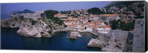 Framed Town at the waterfront, Lovrijenac Fortress, Bokar Fortress, Dubrovnik, Croatia Print