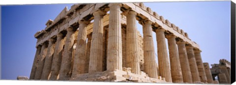 Framed Old ruins of a temple, Parthenon, Acropolis, Athens, Greece Print