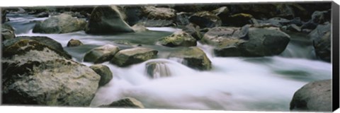 Framed River flowing through rocks, Skokomish River, Olympic National Park, Washington State, USA Print