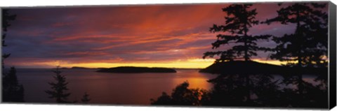 Framed Clouds over the sea at dusk, Rosario Strait, San Juan Islands, Fidalgo Island, Skagit County, Washington State, USA Print