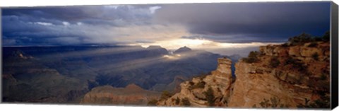 Framed Rock formations in a national park, Yaki Point, Grand Canyon National Park, Arizona Print