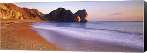 Framed Rock formations on the seaside, Durdle Door, Dorset, England Print