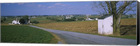 Framed Road through Amish Farms, Pennsylvania Print