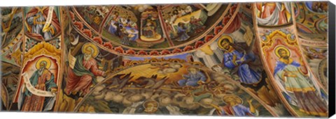 Framed Fresco on the ceiling of the Rila Monastery, Bulgaria Print