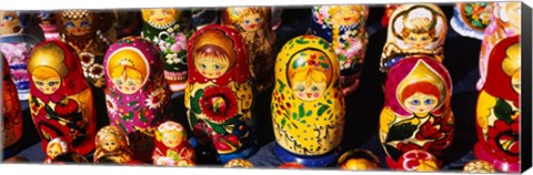 Framed Close-up of Russian nesting dolls, Bulgaria Print