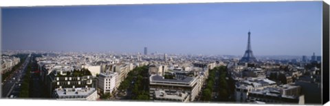 Framed High angle view of a cityscape, Paris, France Print