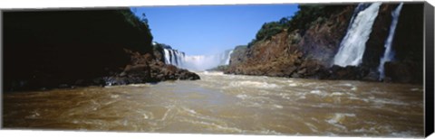 Framed Waterfall in a forest, Iguacu Falls, Argentina Print