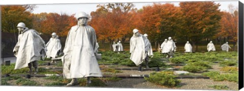 Framed Statues of army soldiers in a park, Korean War Memorial, Washington DC, USA Print