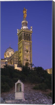 Framed Low angle view of a tower of a church, Notre Dame De La Garde, Marseille, France Print