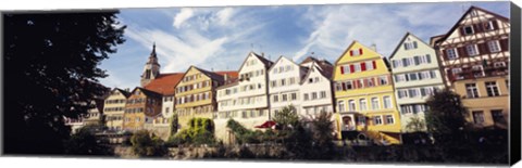 Framed Low angle view of row houses in a town, Tuebingen, Baden-Wurttembery, Germany Print