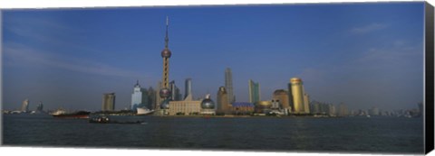 Framed Buildings at the waterfront, Oriental Pearl Tower, Huangpu River, Pudong, Shanghai, China Print