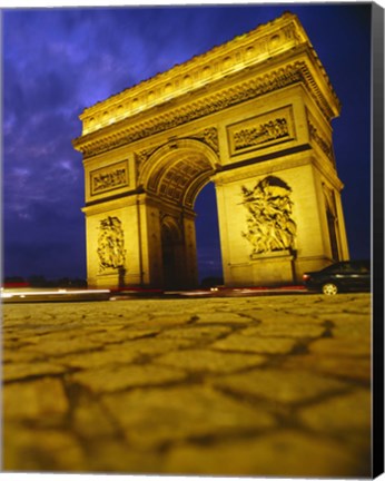 Framed Low angle view of a triumphal arch, Arc De Triomphe, Paris, France Print