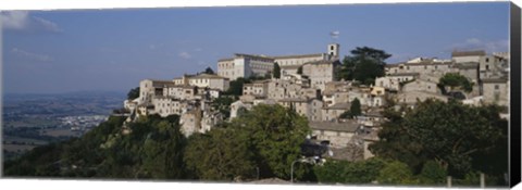 Framed Houses on the top of a hill, Todi, Perugia, Umbria, Italy Print