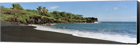 Framed Surf on the beach, Black Sand Beach, Maui, Hawaii, USA Print