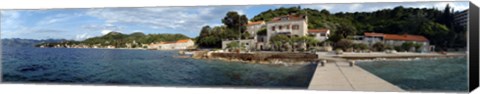 Framed Pier in the sea, Adriatic Sea, Lopud Island, Dubrovnik, Croatia Print