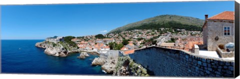 Framed Buildings at the waterfront, Adriatic Sea, Lovrijenac, Dubrovnik, Croatia Print