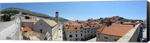 Framed High angle view of buildings, Minceta Tower, Dubrovnik, Croatia Print