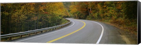 Framed Road passing through a forest, Winding Road, New Hampshire, USA Print