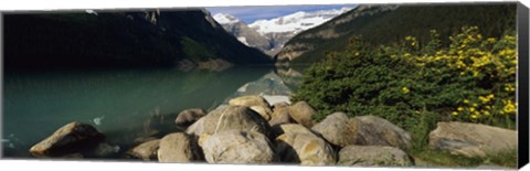 Framed Stones at the lakeside, Lake Louise, Banff National Park, Alberta, Canada Print
