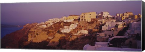 Framed Town on a cliff, Santorini, Greece Print