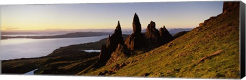 Framed Rock formations on the coast, Old Man of Storr, Trotternish, Isle of Skye, Scotland Print