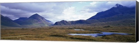 Framed Misty mountain landscape, Glen Sligachan, Isle of Skye, Scotland. Print