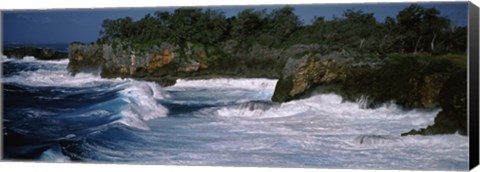 Framed Waves breaking on the coast, Vava&#39;u, Tonga, South Pacific Print