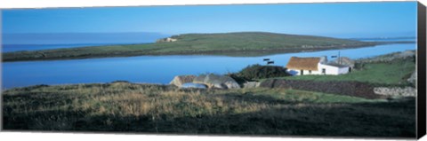 Framed High angle view of cottages at the coast, Allihies, County Cork, Munster Province, Republic of Ireland Print