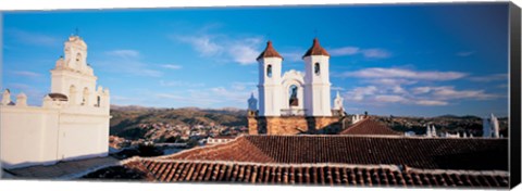 Framed High angle view of a city, San Felipe Neri convent, Church Of La Merced, Sucre, Bolivia Print